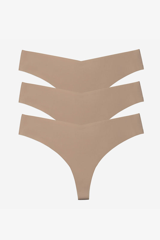 3-Pack Beige Feel Free Thong - for dame - Famme - Thong