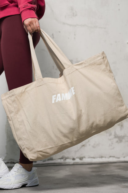 Beige Large Tote Bag - for dame - Famme - Bag